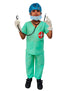 BookMyCostume Doctor Surgeon Professional Costume with Stethoscope – Complete Medical Uniform Set with Surgical Mask, Cap, Syringe & Gloves for Kids | Perfect for Role Play & Fancy Dress